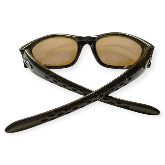 Oakley Ten X Polarized Sunglasses Gold Black Frame with Gold Lenses Retro Rare - Picture 7 of 9